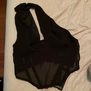 Black crop corset